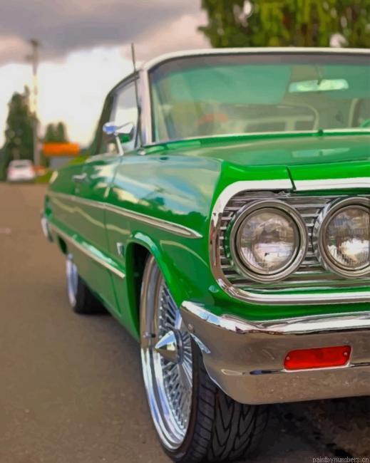 1964 Chevy Impala Green Cars Painting By Numberss.png