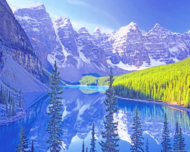 A Lake Near The Himalayas Landscapes Painting By Numbers.png