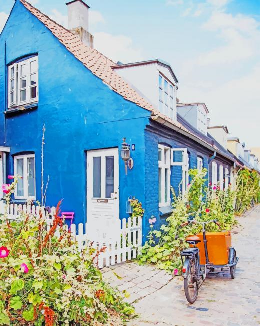 Aarhus Blue House Buildings Painting By Numberss.png