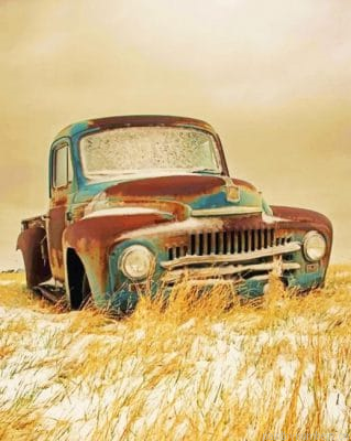 Abandoned Corvette Cars Painting By Numbers.png