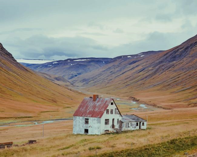 Abandoned Iceland Farm Home Painting By Numberss.png