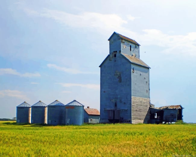 Abandoned Prairie Elevator Buildings Painting By Numberss.png