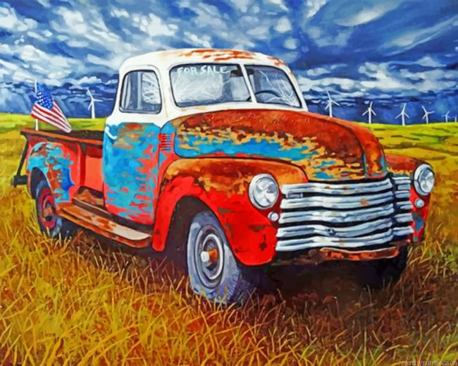 Abandoned Vintage Truck Painting By Numberss.png