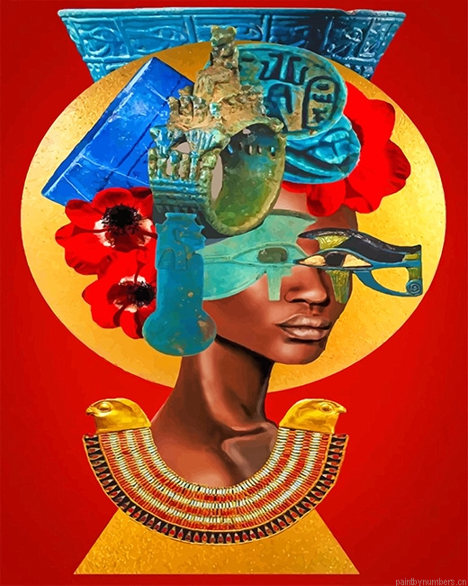 Abstract African Egyptian Woman Painting By Numbers.png