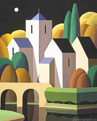 Abstract Art Buildings Painting By Numberss.png