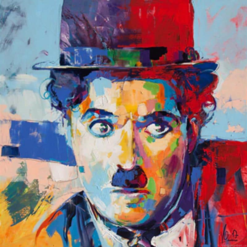 Abstract Charlie Chaplin Painting By Numberss.png