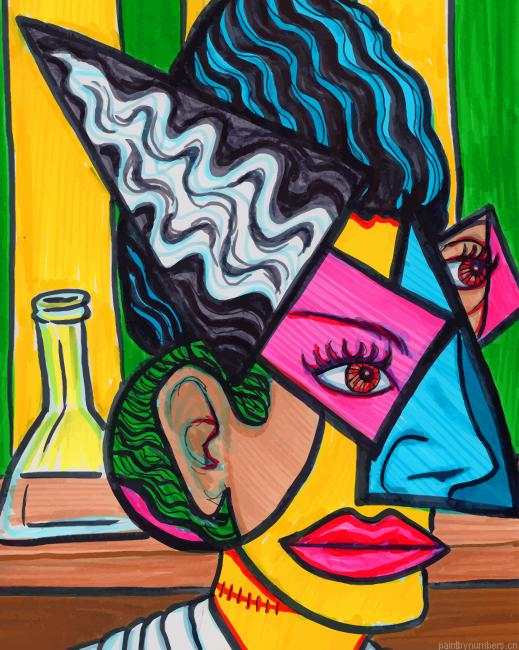 Abstract Cubism Painting By Numberss.png