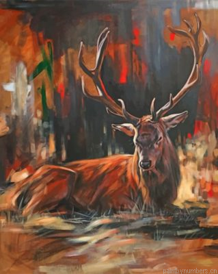 Abstract Deer Animal Painting By Numbers.png