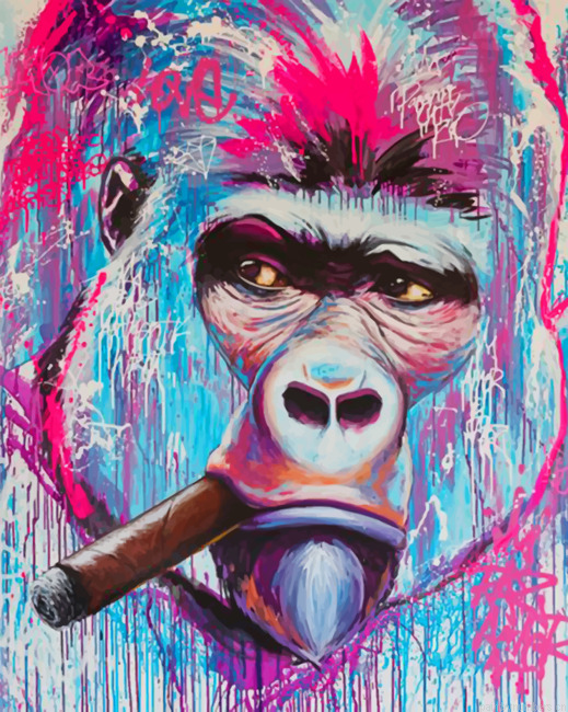 Abstract Gorilla Painting By Numberss.png