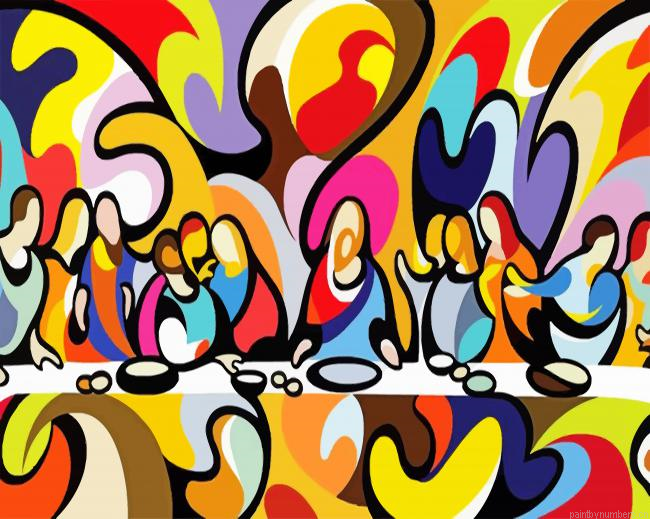 Abstract Last Supper Painting By Numberss.png