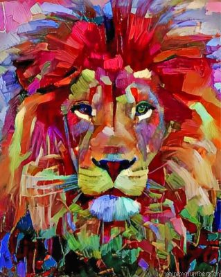 Abstract Lion Animal Painting By Numbers.png
