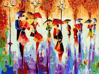 Abstract Walkers On Rain Painting By Numbers.png