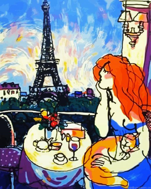 Abstract Woman In Paris Painting By Numbers.png