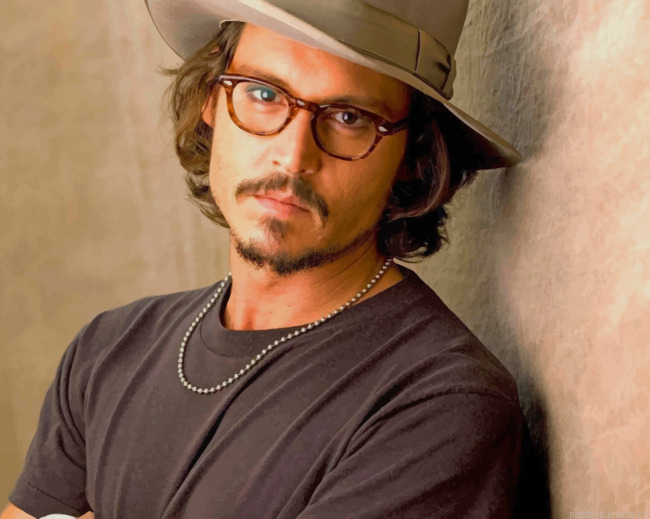 Actor Johnny Depp Fashion Painting By Numberss.png