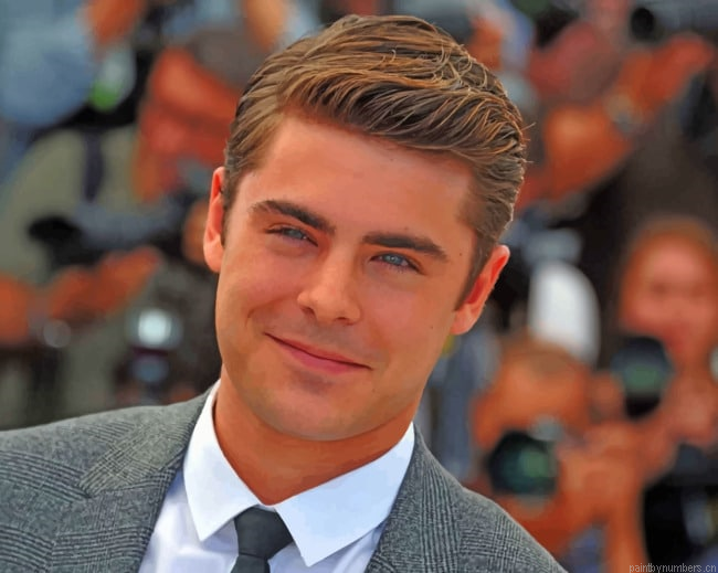 Actor Zac Efron Painting By Numberss.png
