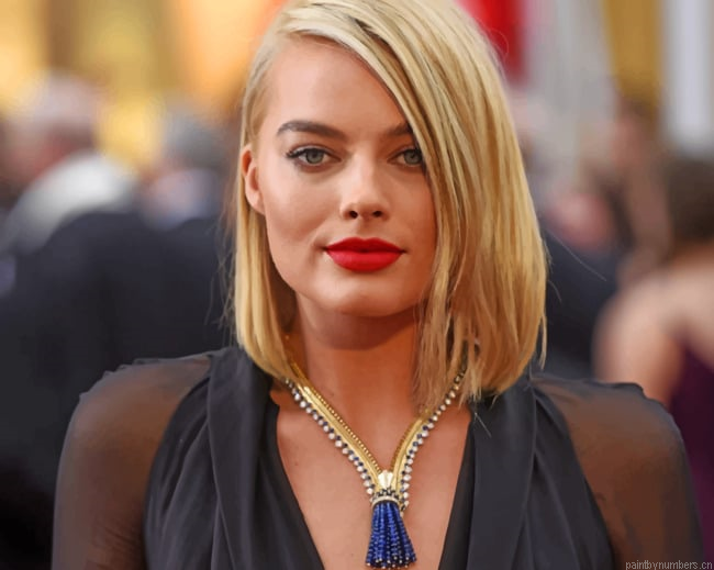 Actress Margot Robbie Painting By Numberss.png