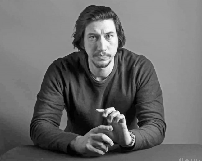 Adam Driver Black And White Actors Painting By Numbers.png