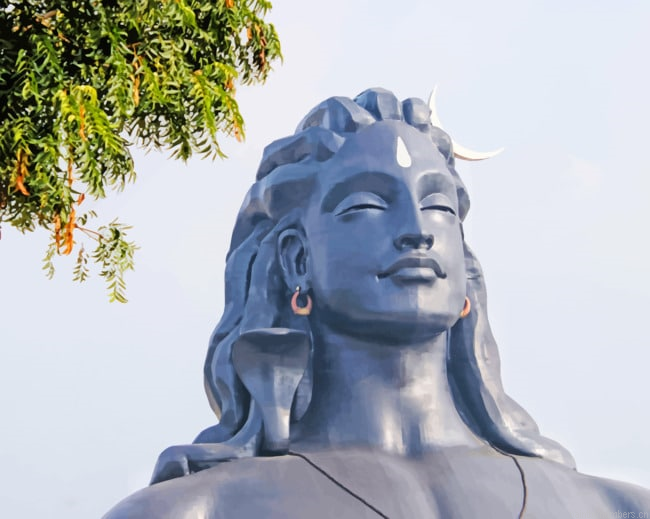 Adiyogi Shiva Statue Sculptures Painting By Numberss.png