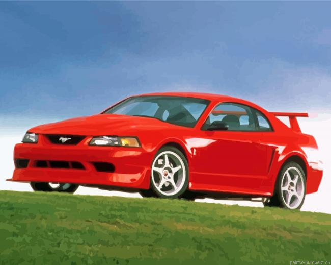 Aesthetic 2000 Red Mustang Painting By Numberss.png