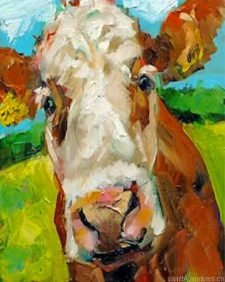Aesthetic Abstract Cow Painting By Numbers.png