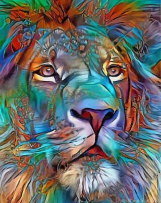 Aesthetic Abstract Lion Painting By Numbers.png