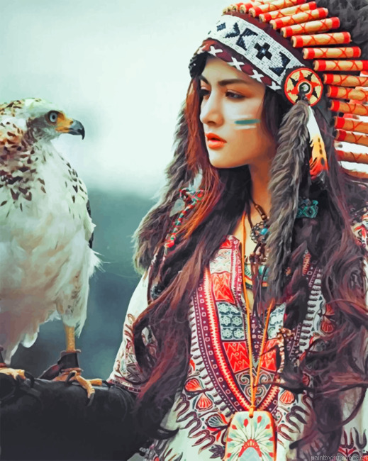 Aesthetic American Native Woman Painting By Numberss.png