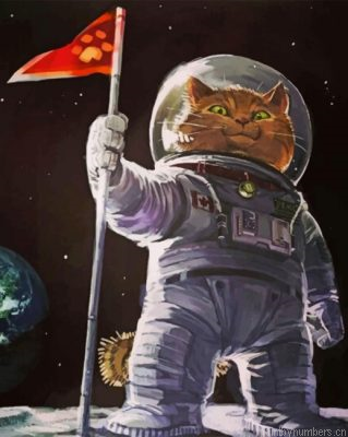 Aesthetic Astronaut Cat Painting By Numberss.png