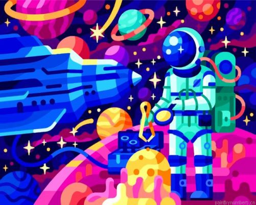 Aesthetic Astronaut Man Painting By Numbers.png