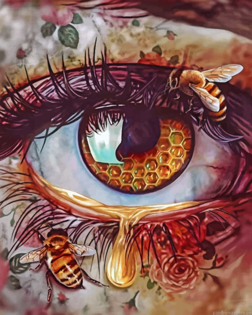 Aesthetic Bee Eye Painting By Numberss.png