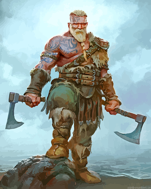 Aesthetic Berserker Viking Painting By Numbers.png