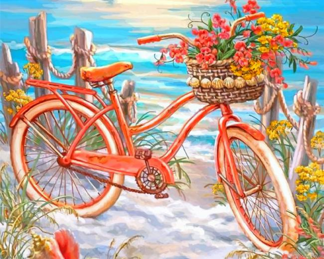 Aesthetic Bicycle Painting By Numberss.png