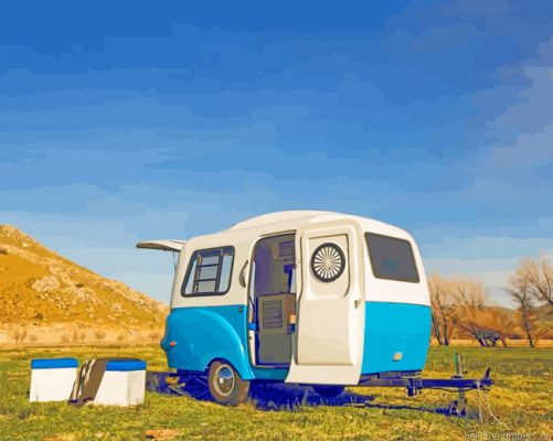 Aesthetic Blue Camper Painting By Numbers.png