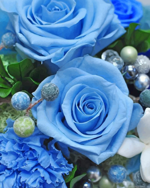 Aesthetic Blue Roses Painting By Numberss.png