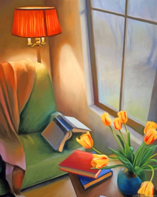 Aesthetic Books Painting By Numberss.png