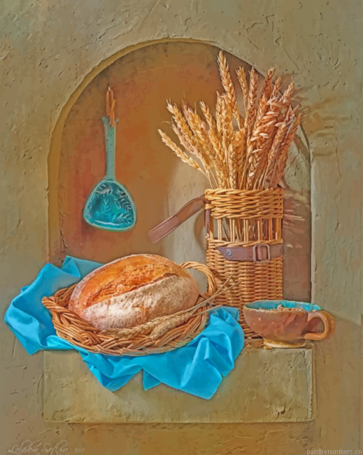 Aesthetic Bread Still Life Painting By Numbers.png