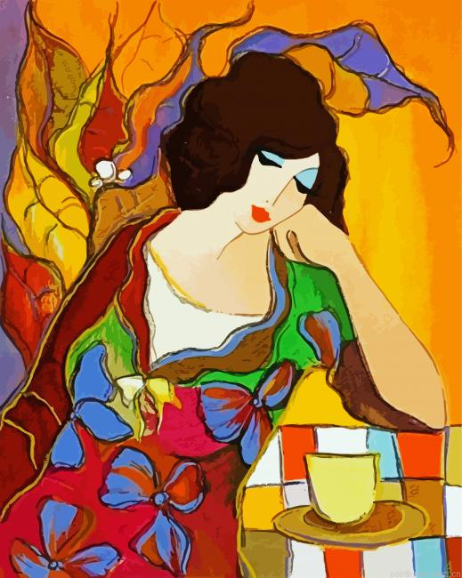 Aesthetic Calm Lady Painting By Numbers.png