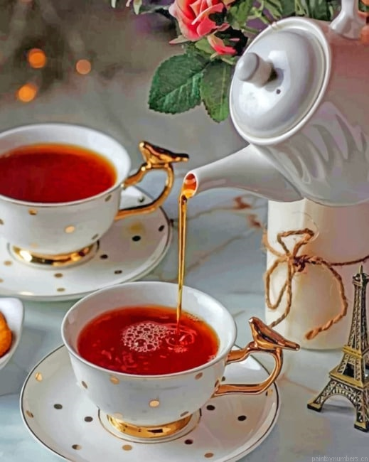 Aesthetic Classy Tea Painting By Numberss.png