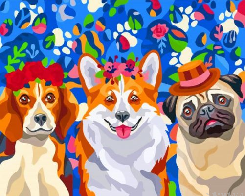 Aesthetic Cute Puppies Painting By Numbers.png