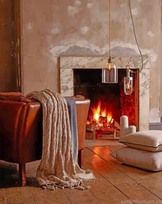Aesthetic Fireplace Painting By Numberss.png