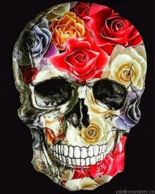 Aesthetic Floral Skull Painting By Numbers.png