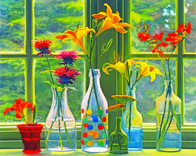 Aesthetic Flowers In A Bottle Painting By Numberss.png