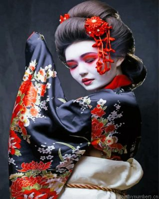 Aesthetic Geisha Woman Painting By Numbers.png