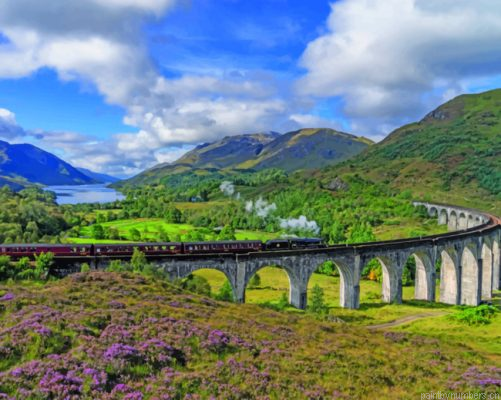 Aesthetic Glenfinnan Viaduct Scotland Painting By Numbers.png
