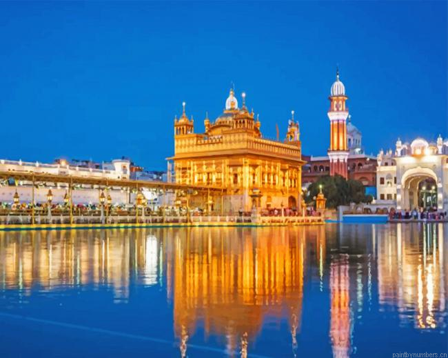 Aesthetic Golden Temple India Painting By Numberss.png