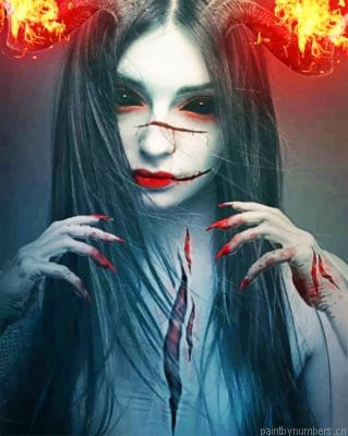 Aesthetic Gothic Woman Painting By Numberss.png