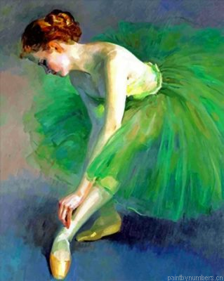 Aesthetic Green Ballerina Painting By Numbers.png