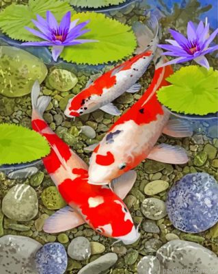 Aesthetic Koi Fish Painting By Numbers.png
