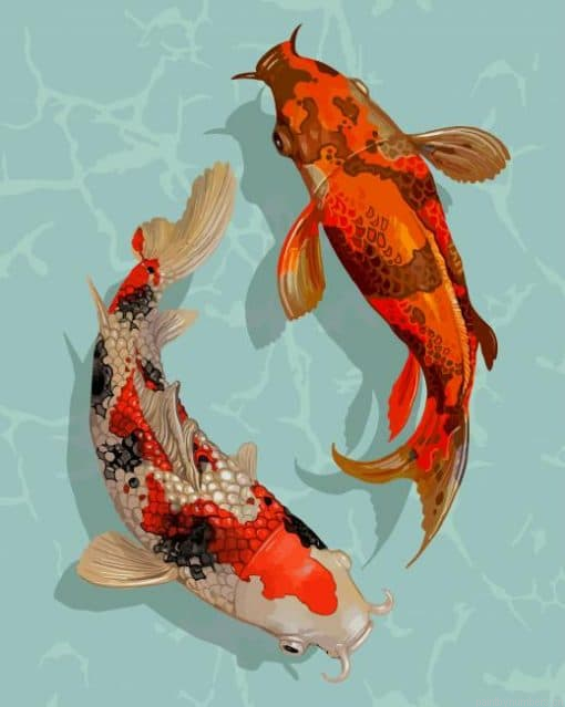 Aesthetic Koi Fishes Painting By Numbers.png