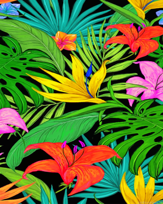 Aesthetic Leaves Painting By Numberss.png