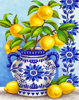 Aesthetic Lemon Plant Painting By Numbers.png